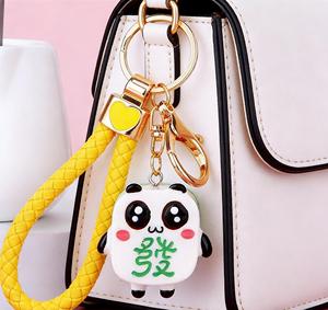 Porte-clés en alliage de zinc et résine, motif Mahjong Panda mignon, pendentif tuile de richesse, porte-bonheur pour <span class=keywords><strong>voiture</strong></span> et accessoire pour sac d'école pour femmes, cadeau en gros - Product Image 3