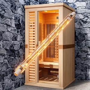 Lampe chauffante infrarouge <span class=keywords><strong>halogène</strong></span> 285 mm 300 W, élément chauffant en verre de quartz, <span class=keywords><strong>tube</strong></span> infrarouge à ondes courtes pour sauna domestique - Product Image 6