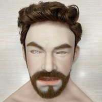 Masque intégral masculin en silicone pour hommes Forme de poitrine réaliste Texture de peau naturelle Cheveux de barbe pour Crossdress Halloween Parties