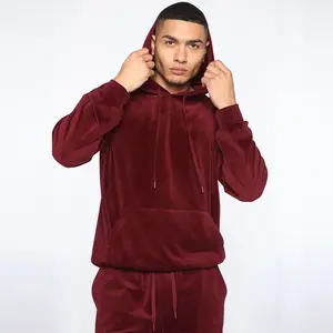 2022 Fashion European American Autumn Winter Casual Men's Suit Velvet Long Sleeve Pullover Hooded Sweater Sports Sweatsuits