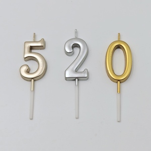 独特可爱生日数字蜡烛，石蜡手工制作，一次性使用，适合蛋糕派对、复活节、新年，无毒，燃烧时间长 - Product Image 3