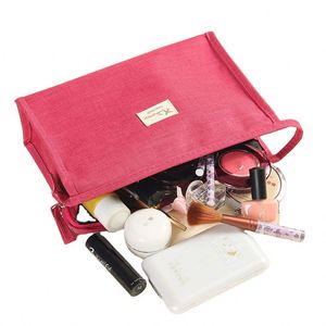 Wholesale Custom Logo Printed Waterproof Polyester Jute Storage Bags Makeup Zipper <b>Pouch</b> for Women and <b>Men</b> - Product Image 1