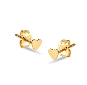 Perhiasan inspirasi baja tahan karat 18k emas pvd plating HAILEE kancing hati minimalis anting hati kecil untuk wanita dan hadiah anak perempuan