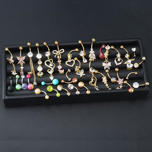 Anneaux de nombril pendulants en <span class=keywords><strong>acier</strong></span> inoxydable 316L, bijoux de piercing pour nombril 14G, anneaux de nombril pour femmes 10mm, vente en gros d'usine - Product Image 5