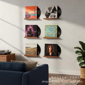 Wooden Vinyl <b>Record</b> Rack Wall Mounted Modular Display <b>Stand</b> For Music Collection - Product Image 2