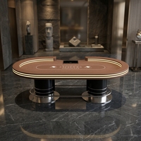 Vente directe d'usine MIR, table de poker Texas Hold'em personnalisée à LED de 96 pouces pour 10 joueurs, construction robuste en acier inoxydable et bois