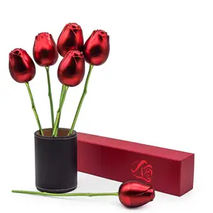 2023 Hot Selling New Creative Metal Red Rose Valentine's Day Gift Box Ring Pendant Jewelry Box