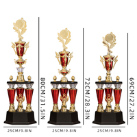 Trophées Colonne à 3 Plaques Personnalisés en Plastique, Vente Directe Usine, pour Tournois Sportifs RZ01