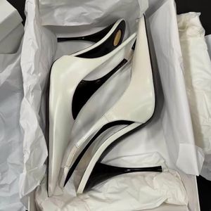 Damen-Sandalen Großhandel Mehrfarbige Lackleder Spitze Stiletto-Slingback High Heel Pumps für Damen - Product Image 4