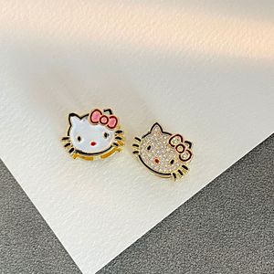 Nuovo oro placcato Iced Out gatto orecchino simpatico cartone animato animale gioielli dolce Cz piccolo gattino <span class=keywords><strong>orecchini</strong></span> fibbia <span class=keywords><strong>per</strong></span> le ragazze - Product Image 5