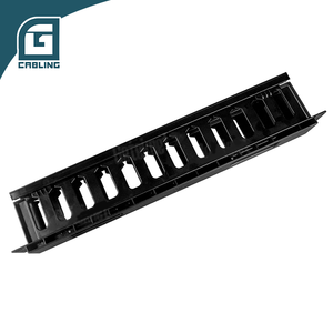 Gcabling Barre de gestion de câbles et de données en fil métallique d'acier, <span class=keywords><strong>19</strong></span> pouces, 1U 2U, pour rack, avec couvercle, type conduit, organisateur de câbles, prix - Product Image 1