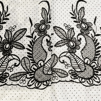 Tissu en mousseline tricoté à pois avec broderie en dentelle ; 100 % polyester résistant à l'abrasion pour robes, vêtements, garnitures de bagages ; Maison