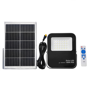 מנורת גינה חיצונית עמידה למים 100W סולארית לד, עם סוללת אלומיניום ניתנת להחלפה, תאורת לד בהירה במיוחד 5054 - Product Image 1