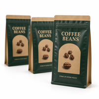Sachet Doypack Personnalisé en Papier Kraft pour Café - Emballage Alimentaire Refermable Stratifié VMPET de Qualité Alimentaire