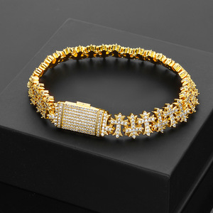 Cadena de Hoja de Arce Cruzada, Joyería Hip Hop, Pulsera para Hombre, Accesorios de Zirconia, Venta al por Mayor, Collar de Moda Tanjing Lijing - Product Image 1