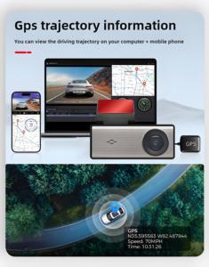 3.16 'IPS écran double lentille Blackbox WiFi voiture <span class=keywords><strong>DVR</strong></span> Dashcam avec vision nocturne avant 4K arrière 1K Module GPS externe enregistreur vidéo - Product Image 4