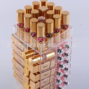 Acrylic 360-degree rotating lip gloss <b>storage</b> box, transparent lipstick holder, desktop cosmetic <b>storage</b> box, <b>dressing</b> <b>table</b> - Product Image 3