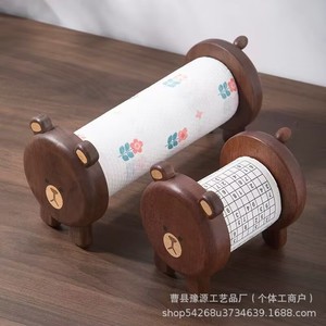 Solid Wood Bear Tissue Holder Wall Mounted Creative Home Furnishing For Living Room <b>Kitchen</b> Toilet <b>Paper</b> Holder - Product Image 3