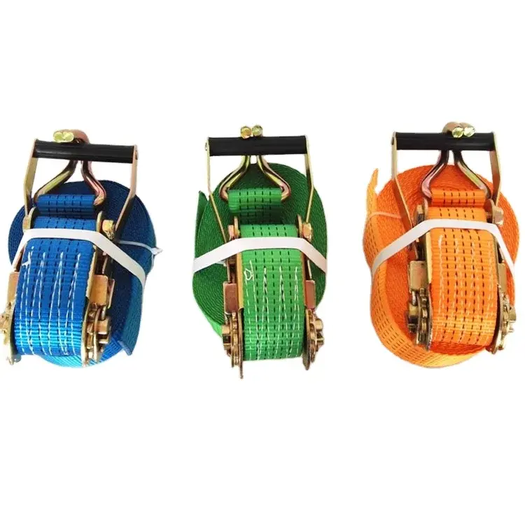 Heavy Duty Webbing Lashing Strap Rope 2 polegada 5 ton impressão do logotipo personalizado catraca tie down strap carga poliéster amarração cinto