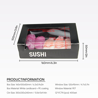 Boîte à sushi écologique à emporter, boulangerie, gâteau de sushi, mochi, papier kraft, accepte avec fenêtre