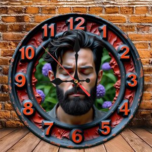 Round Wooden <b>Wall</b> <b>Clock</b> 25x25Cm Modern Rustic <b>Silent</b> Home Cafe Bar Decor - Product Image 6