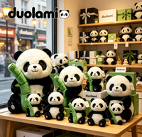 Peluche personnalisée, panda en peluche doux, poupée en bambou pour cadeau promotionnel, peluche personnalisée