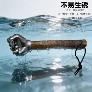 Niu Xiang Biomimetic Fist <b>Hammer</b> Stainless Steel Wooden Handle Car Outdoor Self Defense Tool - Product Image 5