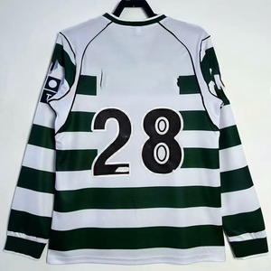 เสื้อฟุตบอลแขนสั้นฤดูร้อน Lisb 2001 03 ชุดเหย้าสไตล์เรโทรสำหรับสโมสรโปรตุเกส สำหรับการแข่งขันกีฬา - Product Image 3