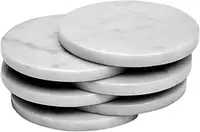Posavasos de mármol redondo con almohadillas de fieltro para cerveza, juego de 6 posavasos de diseño único, venta al por mayor