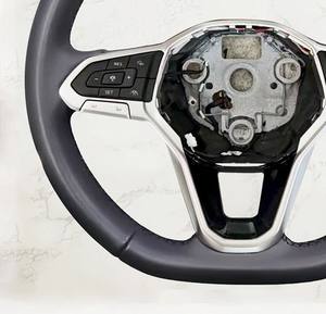 Volante Deportivo de 3 Radios de Cuero/Aluminio/Fibra de Carbono para VW Transporter T-roc <span class=keywords><strong>Beetle</strong></span> Polo 6r Scirocco Jetta Tiguan T6 - Product Image 4