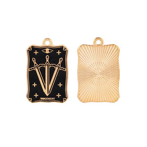 Tarjeta de <span class=keywords><strong>Tarot</strong></span> cuadrada, accesorios de joyería de aceite de goteo de aleación DIY: Collar, llavero, amuleto de bolsa <span class=keywords><strong>y</strong></span> colgante - Product Image 2