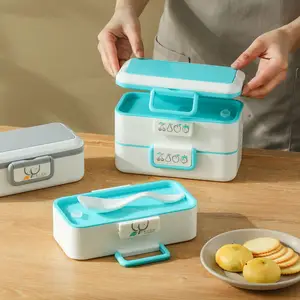 Ökologisch-freundliche farbige rechteckige Bento-Lunchbox mit Schnalle zum Mitnehmen edelstahl-Lunchbox für Kinder und Erwachsene