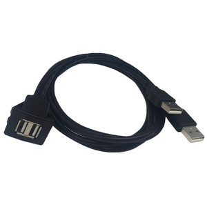 Cable USB de doble puerto 2.0 macho a hembra de 1m para extensión de audio de coche con carcasa de ABS - Product Image 4