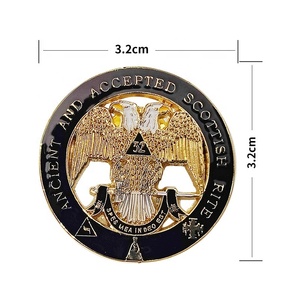 Logo Freemasonry AG Buatan Khusus Bros/pin/lencana dari Paduan Logam E-commerce Lintas Batas Eropa A.S. Kelas Atas Berongga Bergaya - Product Image 4