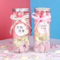 Premium Colorful Milk Block Hard Candy Multi Flavor Cylindrical Bottle with Ribbon for Kids' Party & Snacks OEM Wholesale Custom