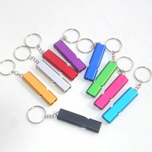 120dB dual-ống còi Keychain ngoài trời tồn tại tự vệ an toàn còi Móc Chìa Khóa Vòng khẩn cấp EDC Công cụ còi Keychain - Product Image 2