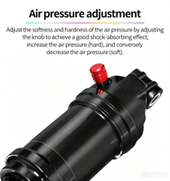 Amortisseur à air pour vélo, longueur réglable 125/150/165/190 mm, pression d'air réglable, amortisseur arrière pour VTT