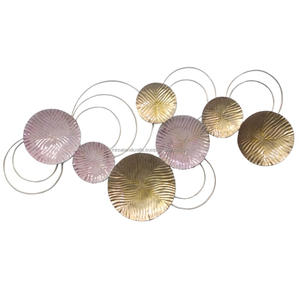 Discos decorativos para el hogar Decoración de Arte de pared de metal dorado - Product Image 6