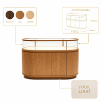 Vitrine à bijoux en métal noir mat avec verre ultra-transparent, vue à 360°, couleurs personnalisables pour les magasins de détail et la vente en gros