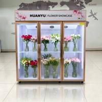 Lemari Pendingin Display Bunga, Kulkas Display, Freezer Anti Beku, Rak Dapat Disesuaikan, Desain untuk Minuman, Air, dan Bunga