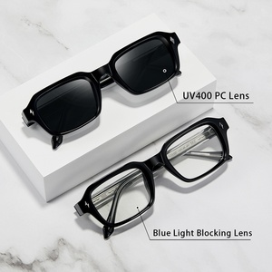 2026 New UV Protection Retro Square TR90 Sunglasses High Quality Blue Small Frame Vintage Custom Sunglasses <strong>Men</strong> - Product Image 3
