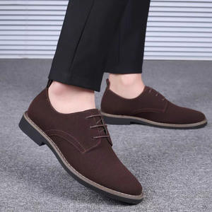 Scarpe Casual da Uomo con Punta Arrotondata Effetto Smerigliato Cross-Border in Pelle Scamosciata Stile Britannico da Lavoro con Lacci Tendenza Moda Taglie Forti - Product Image 3
