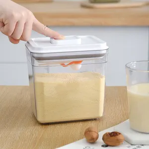 Nhà Bếp Đựng Thức Ăn Organizer Kín Chân Không Vuông BPA Free Push Top Nhựa Kín Thực Phẩm Lưu Trữ Hộp Container Set Với Nắp Đậy