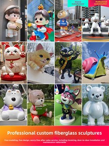 Maßge schneiderte große Outdoor-Glasfaser-Cartoon-Skulptur für Mall Campus Maskottchen Ip Charakter dekorative Ornamente Stress abbau - Product Image 4