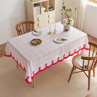 Nappe carrée en polyester tricoté imperméable de style coréen multicolore pour restaurant, banquet, pique-nique en plein air, décoration