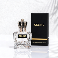 Flacon vaporisateur de parfum en verre personnalisable avec étiquette en papier couleur, 50 ml, 100 ml, avec couvercle couronne et boîte cadeau