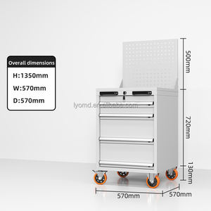 عربة أدوات إصلاح السيارات من OUMEIDA مع أدراج، صندوق إصلاح يدوي متعدد الوظائف، خزانة أدوات متنقلة شديدة التحمل مع قضيب قفل - Product Image 4
