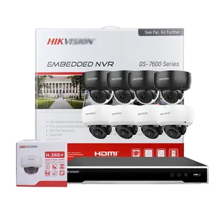 Original HIKVISON 8 × 8 POE 16 Kanal NVR 4 × 8 × 4 × HD eingebautes Mikrofon CCTV Dome IP Sicherheitskamerasystem