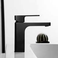 Robinet carré de canon gris foncé, mitigeur, neje, eau caliere, froid, Grifo, Lavabo