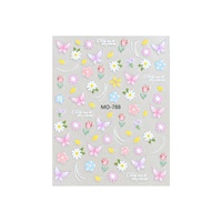 Nouveaux autocollants pour ongles motif fleurs de printemps 2026, décalcomanies papillon pour ongles, breloques de décoration pour manucure, autocollants DIY à presser pour nail art